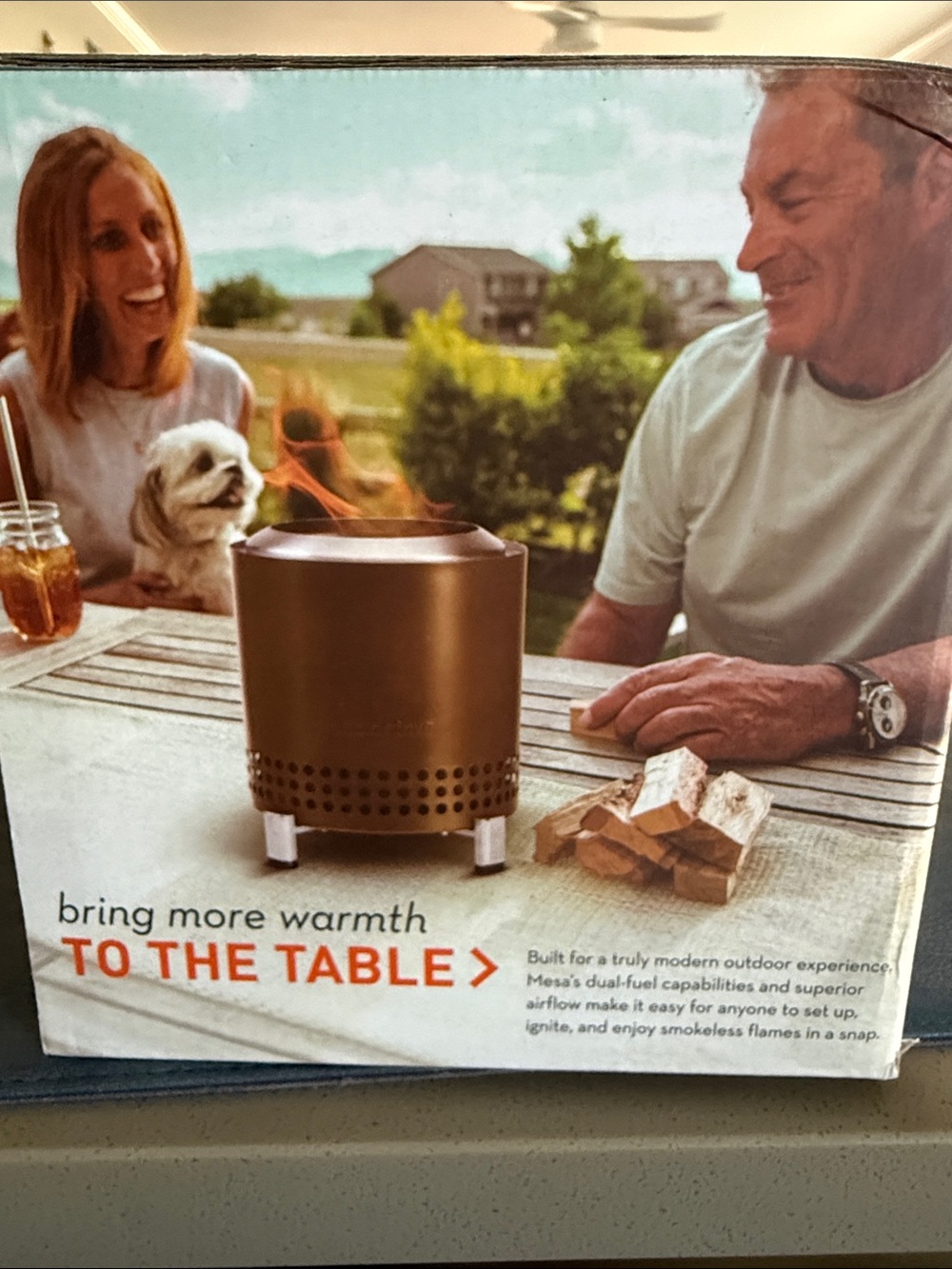 Bronze Tabletop Fire Pit - Portable Outdoor Flame Accent